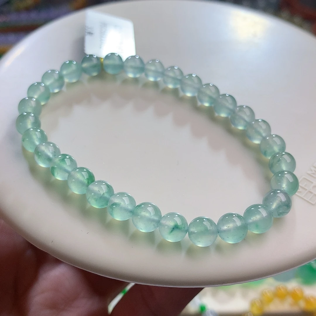 翡翠未镶嵌手链卡6 冰玻璃起钢薄荷绿