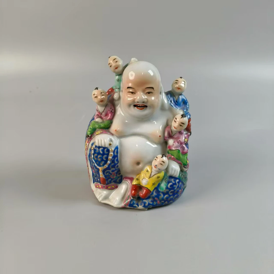 130 民国 粉彩五子登科佛-3060036