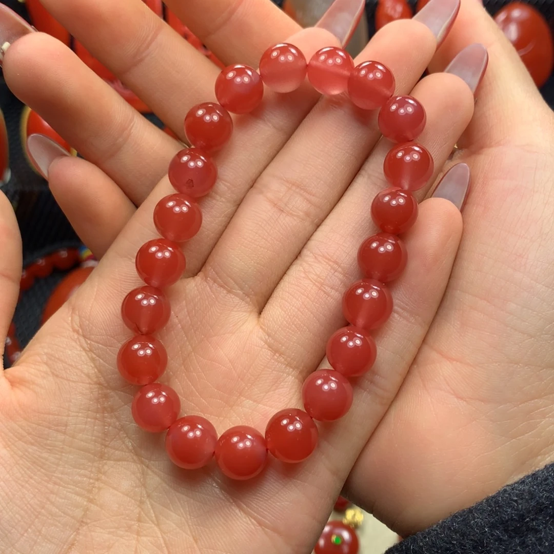 南红玛瑙未镶嵌9+水红手串