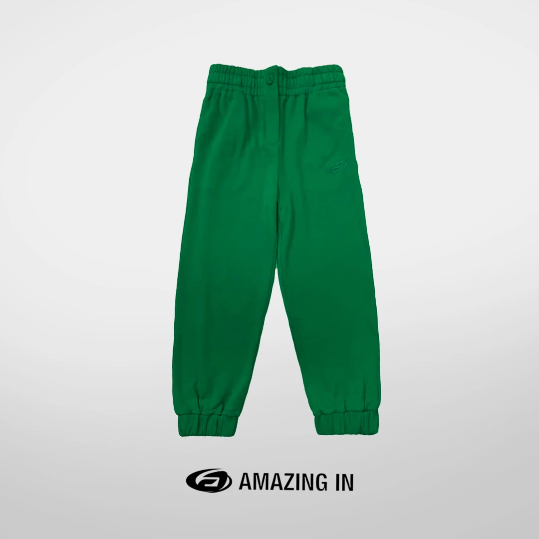 AMAZING IN 纯棉春夏新款纯色刺绣束脚休闲卫裤女 A240124-CD102