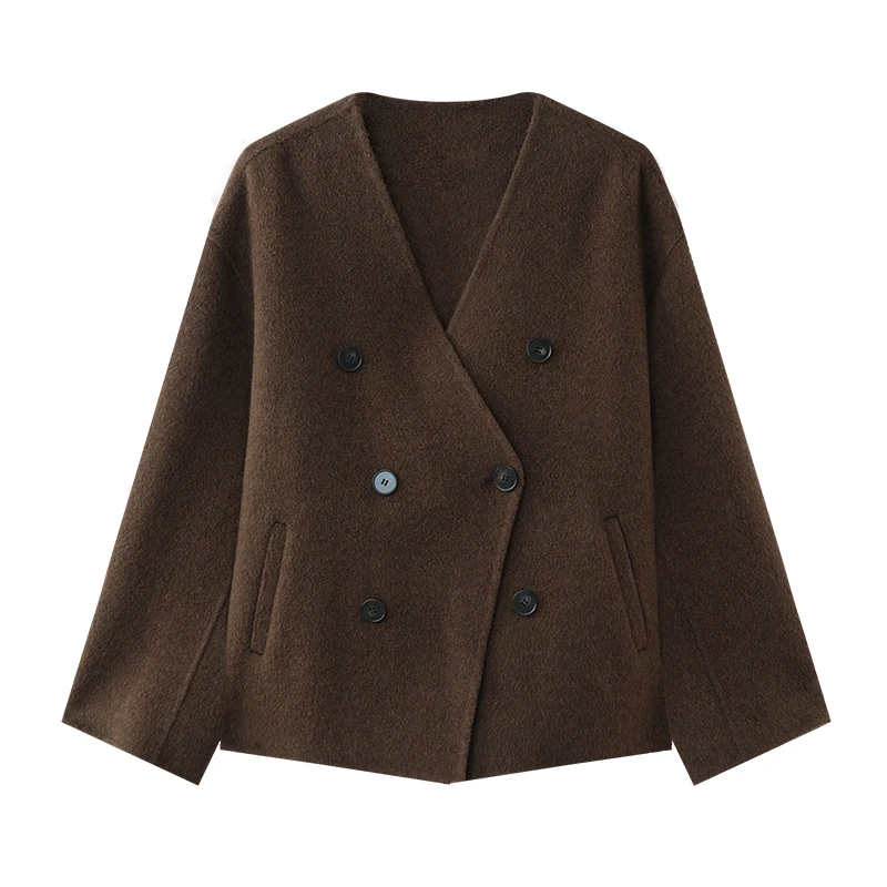 THESEALIFE欧海一生双面呢大衣年冬季100%绵羊毛短外套180017