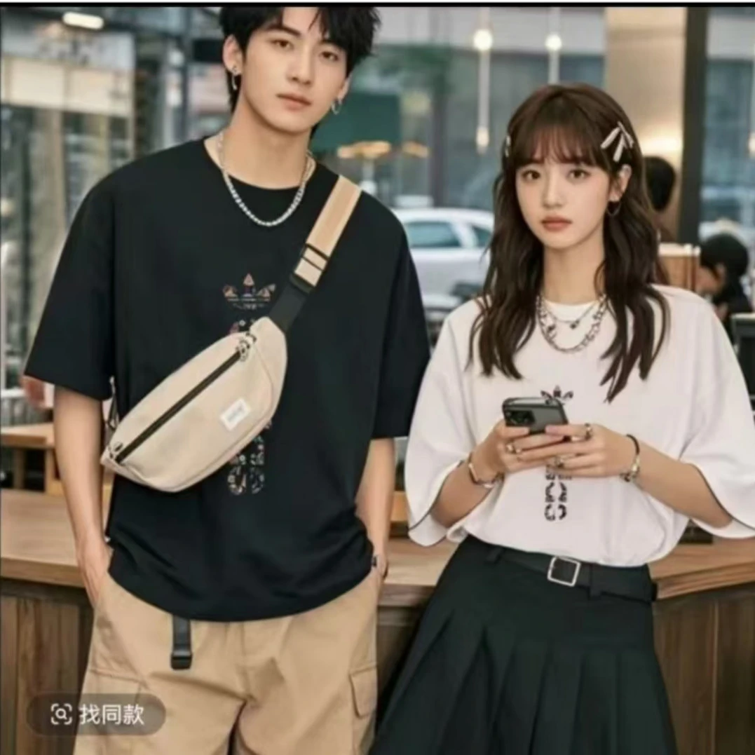 328【一折粉丝福利】潮牌男女同款圆领百搭T恤