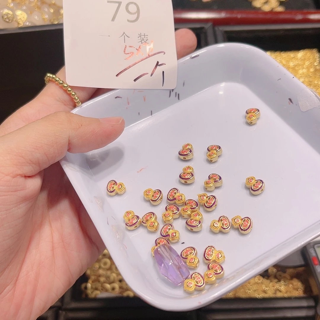 紫晶珠宝半成品银S925镀金镶嵌79