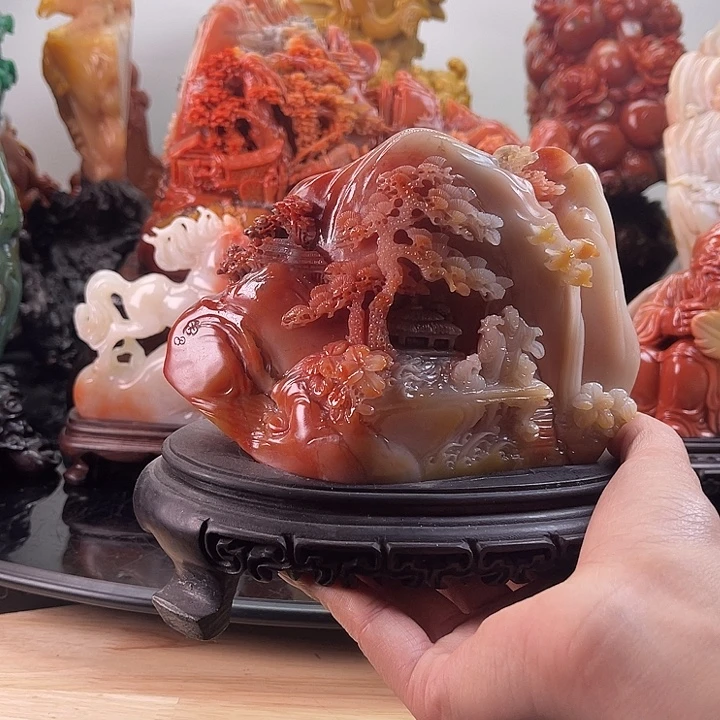 寿山石笑指山林别有洞天