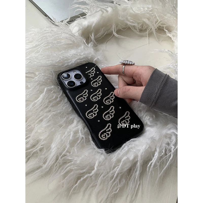 DT play 黑夜天使翅膀精灵星星闪烁甜酷韩国适用于iPhone手机壳