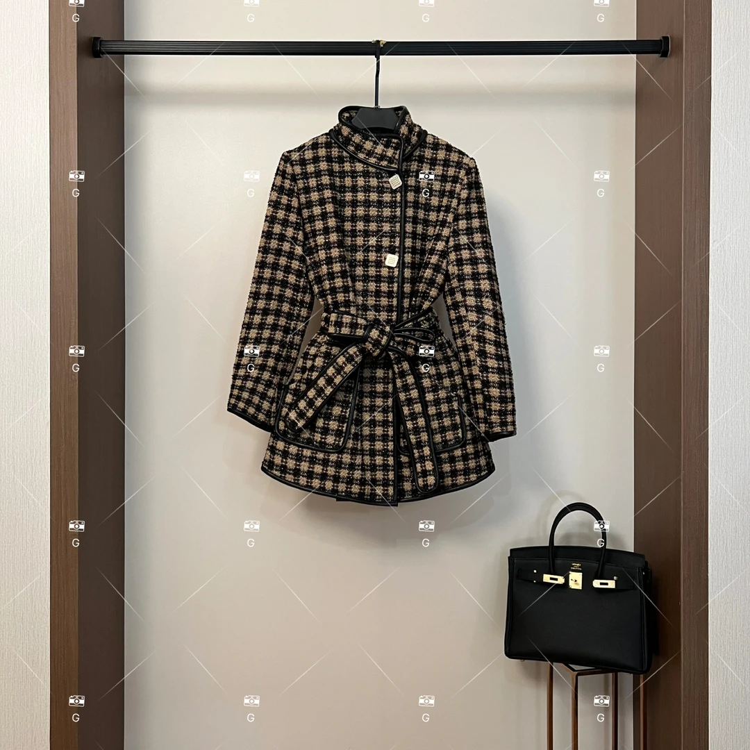 秋冬气质小香风时尚设计师中长款外套 QD-2024950