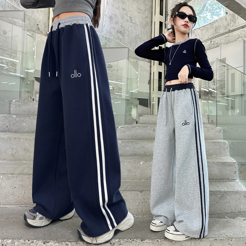 女童裤子春秋款2025新款卫裤儿童直筒运动裤女大童秋装休闲阔腿裤