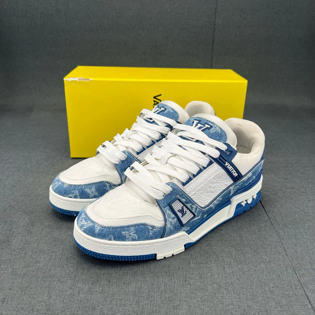 95新 LouisVuitton/路易威登 码数41.5lv trainer 白蓝牛仔