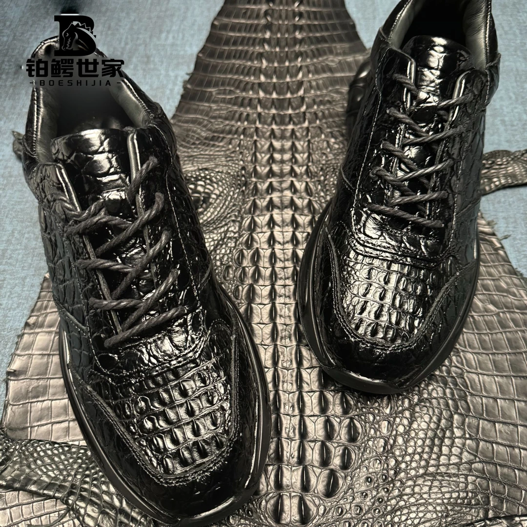 【高定轻奢】男士保真鳄鱼皮运动鞋时尚潮流休闲百搭真空气垫底背骨