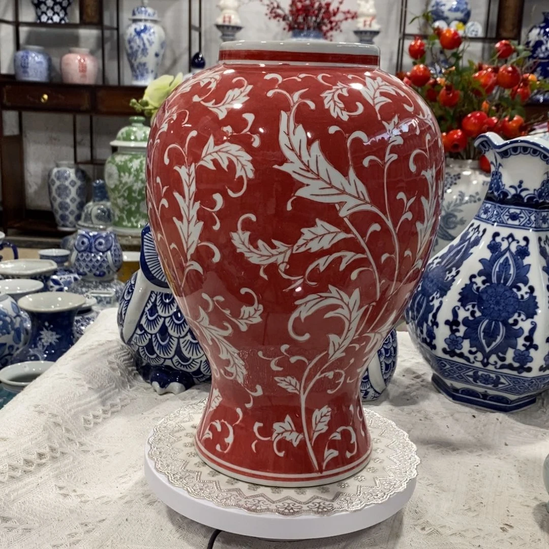 【闪购商品】摆件随*吧红色花瓶摆件……