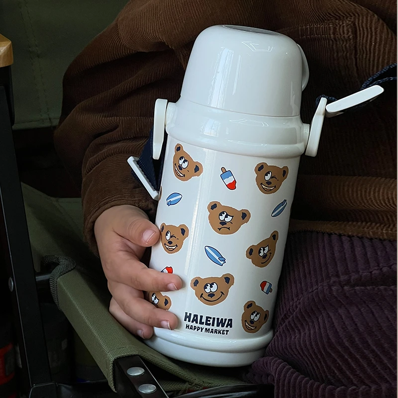 haleiwa儿童保温杯幼儿园316不锈钢大容量出行水杯上学专用杯子