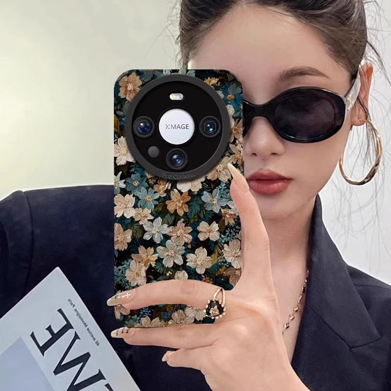 梦幻花海适用华为mate70pro手机壳复古mt60pro小众个性高级感p80