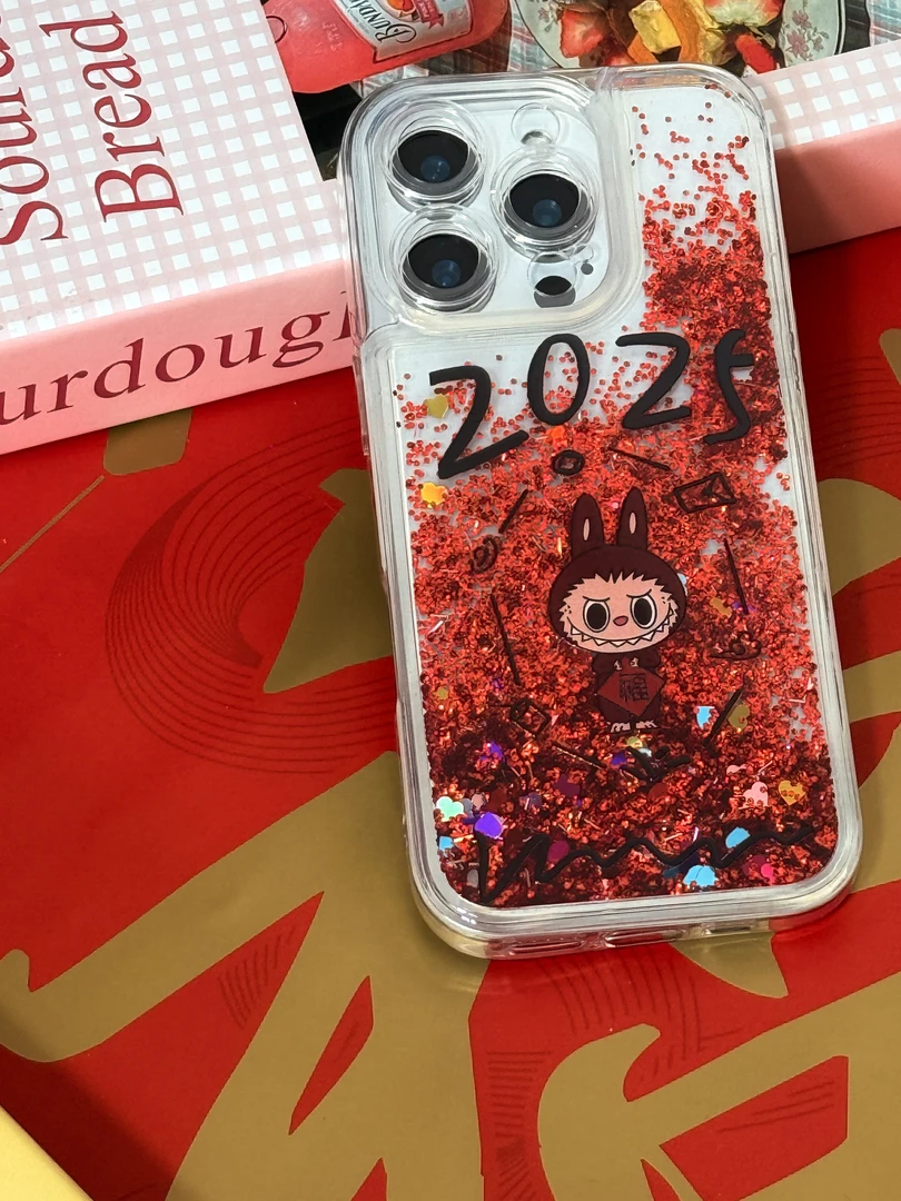 新年拉布布适用苹果vivo华为oppo小米iPhone16流沙壳全包手机壳