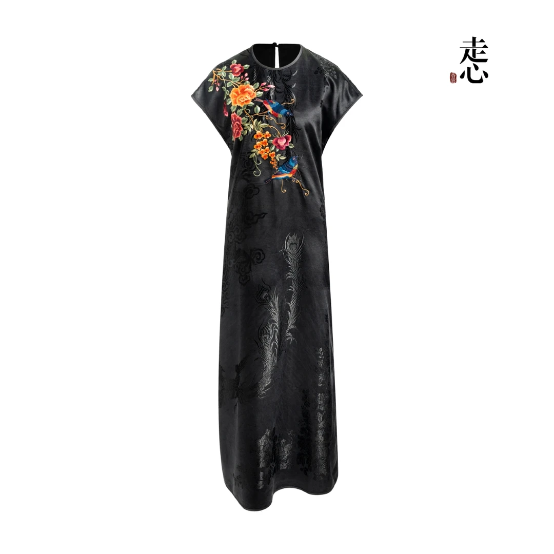 【走心非遗】喜鹊牡丹连衣裙24ZLY3938