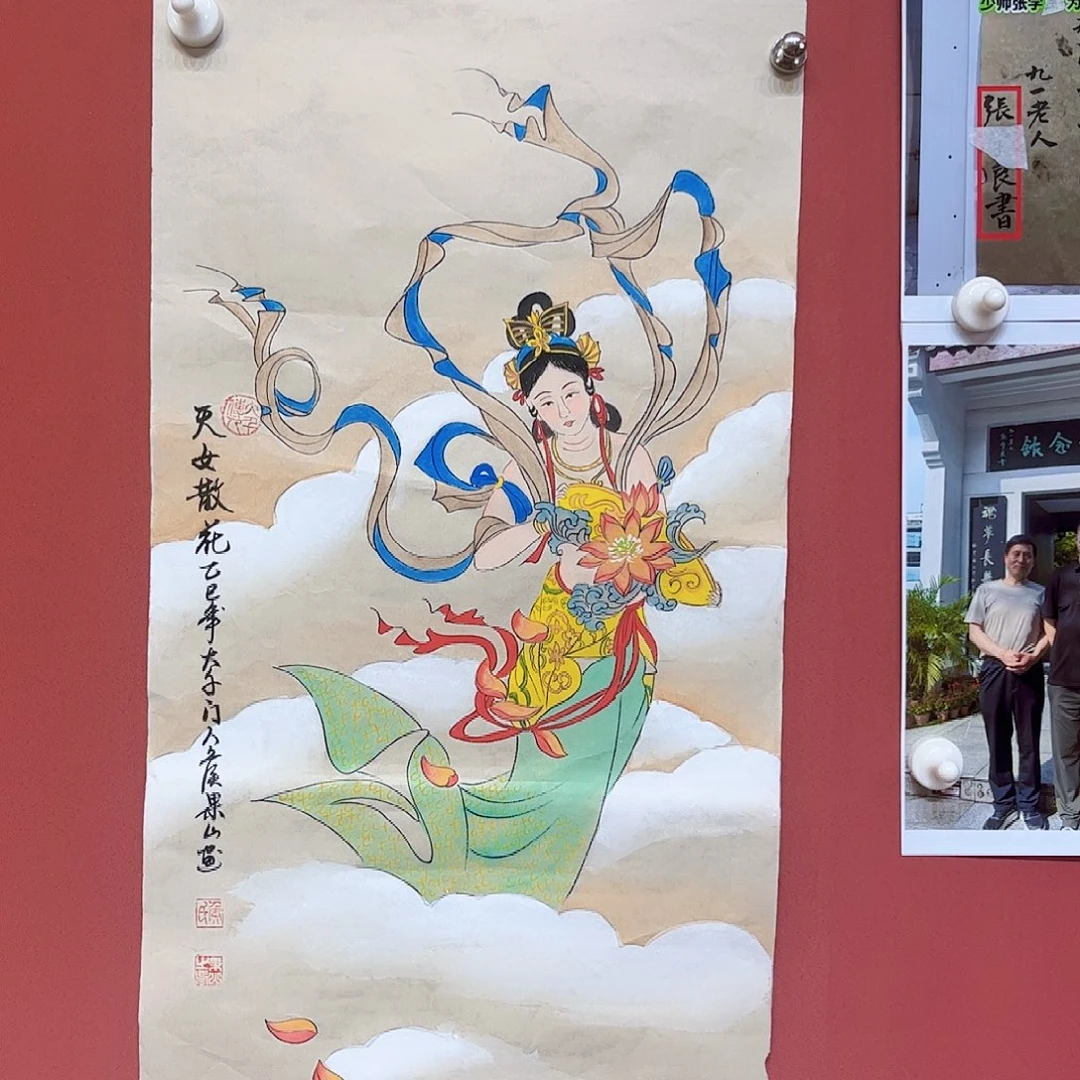 国画侯果山老师亲笔手绘作品朵