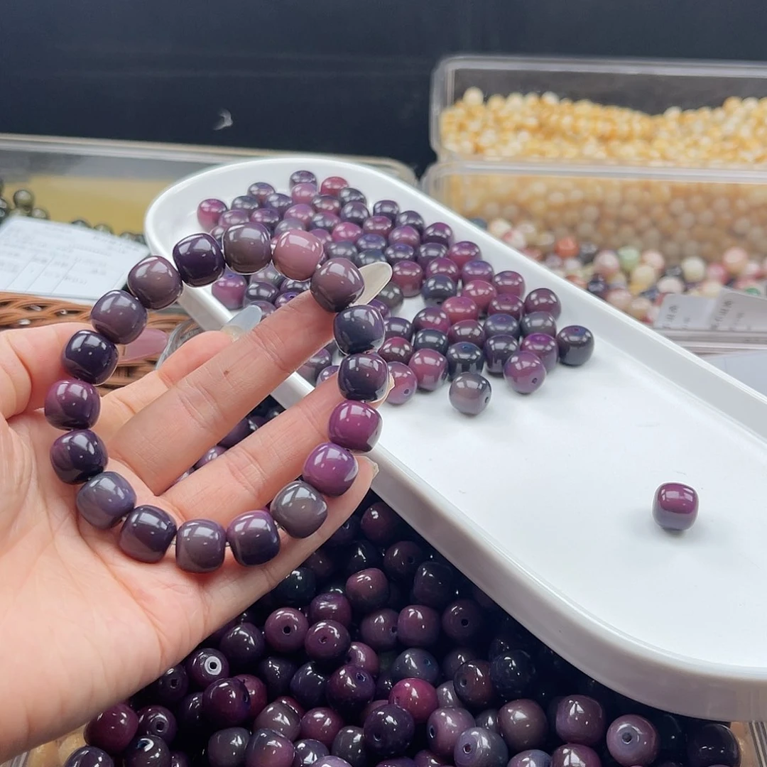 白玉菩提吊坠a12mm/50+5颗紫葡萄