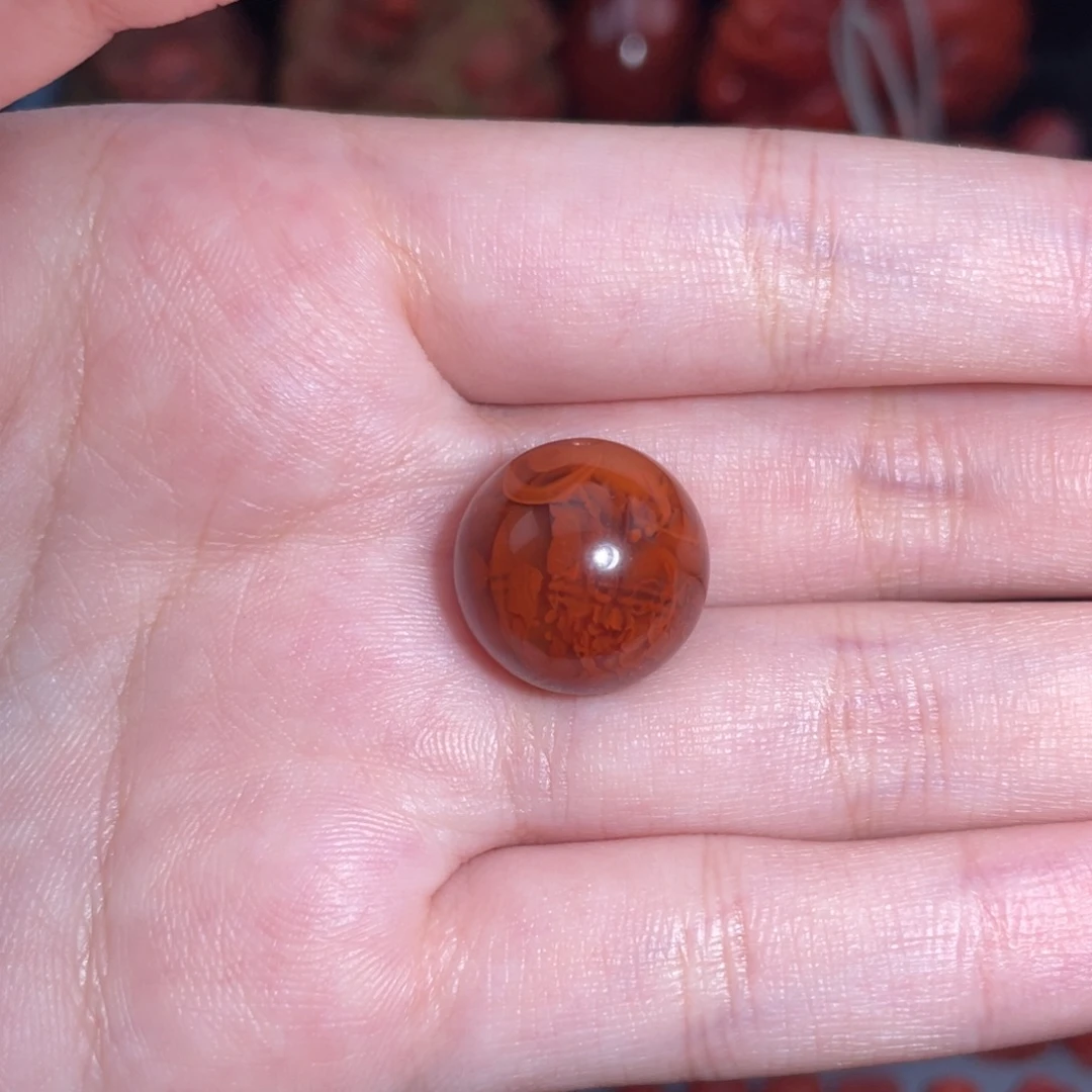 未镶嵌瓦西圆珠16mm+南红玛瑙