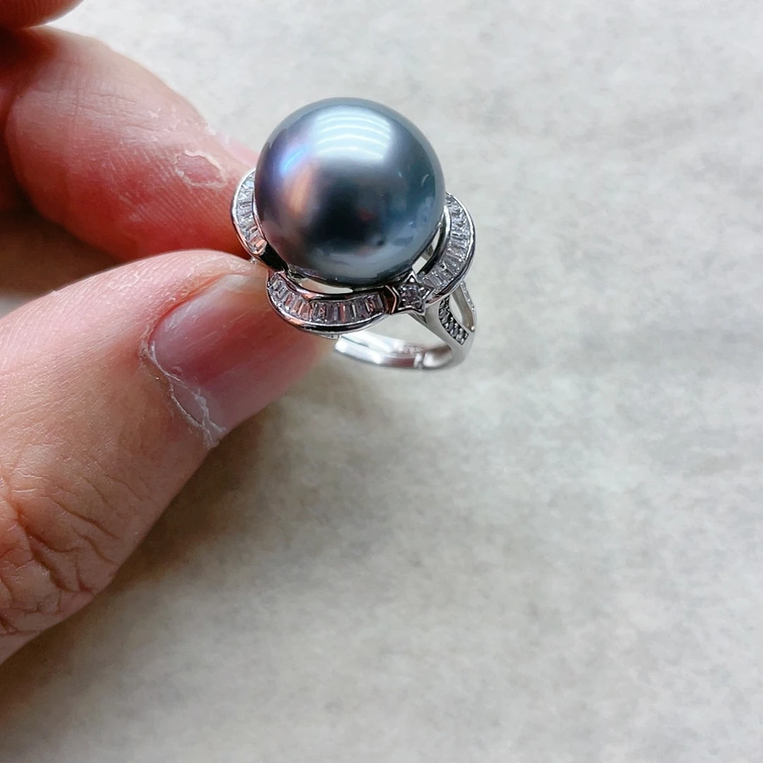 海水珍珠戒指银S925镶嵌