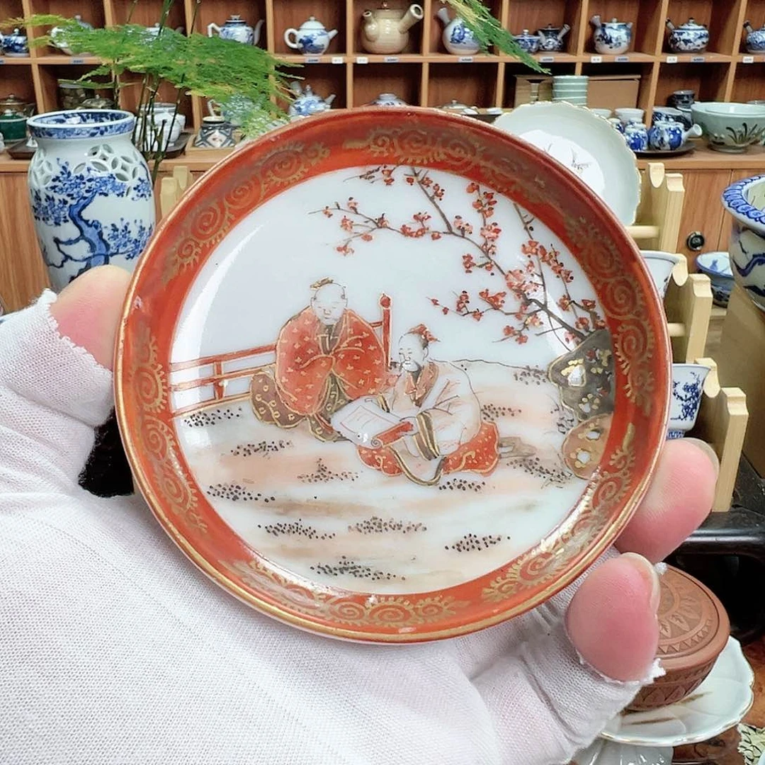 柴窑茶具茶杯茶具盘子底有磕慎拍