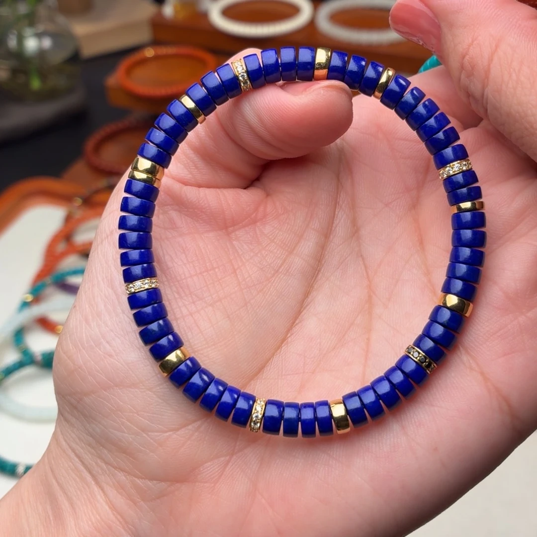 青金石未镶嵌手链男女