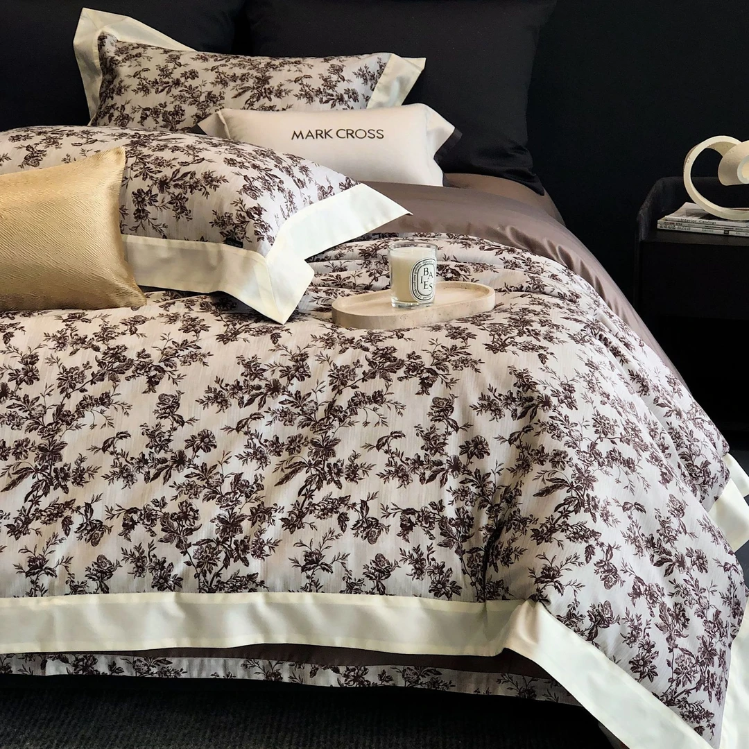 柏林庄园丨全棉长绒棉数码印花轻奢高档柔软透气亲肤纯棉四件套