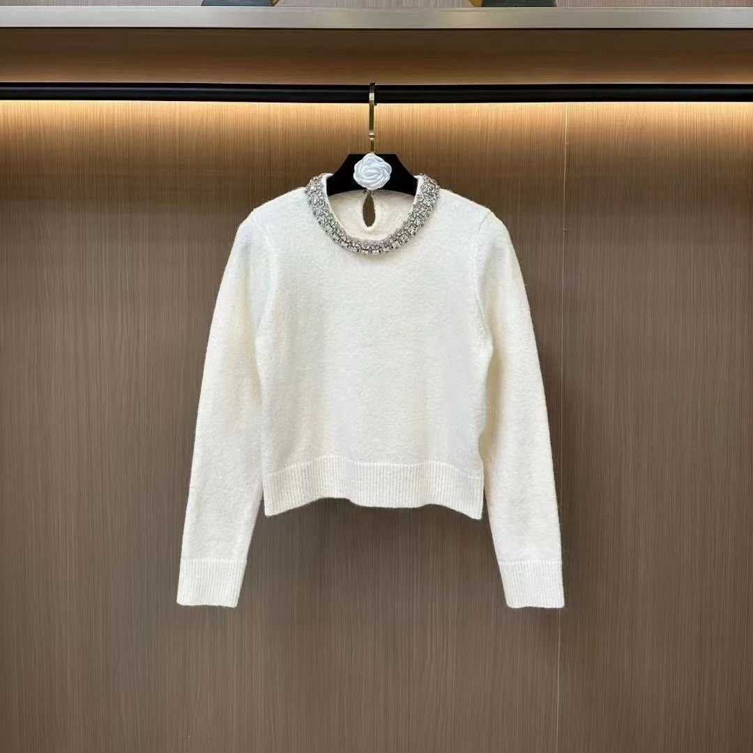 573小香风时尚秋冬百搭长袖绣花提花休闲小众轻奢气质上衣