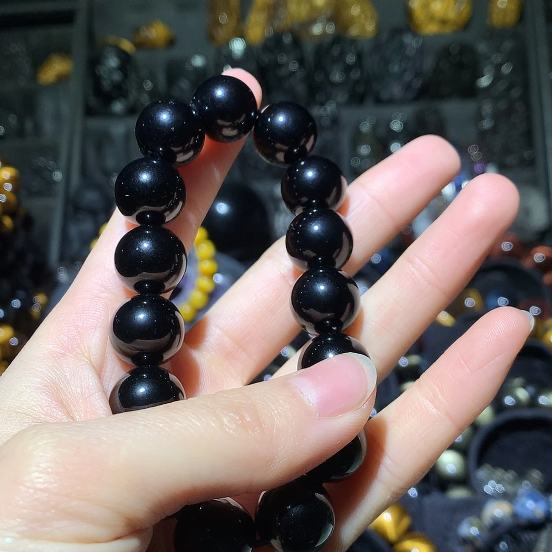 黑曜岩手链未镶嵌窝****.