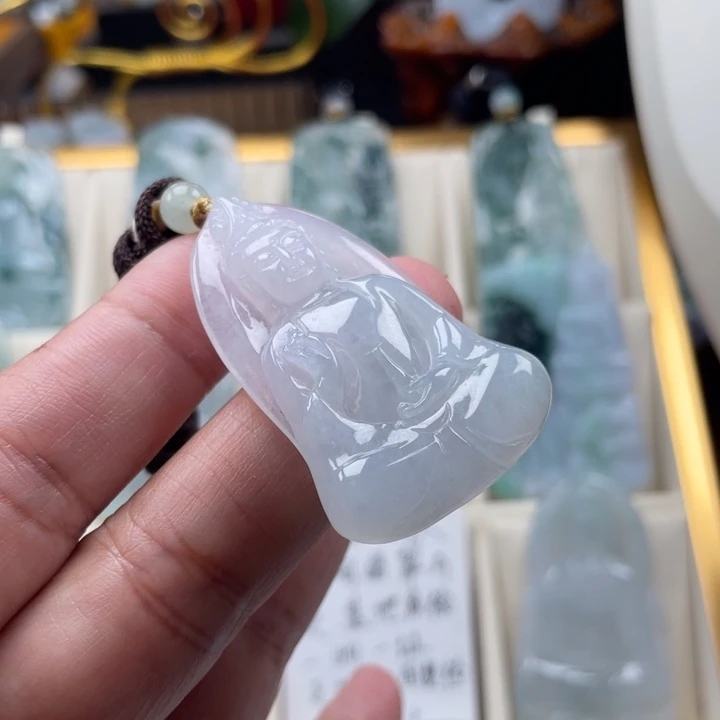 翡翠未镶嵌挂件观音