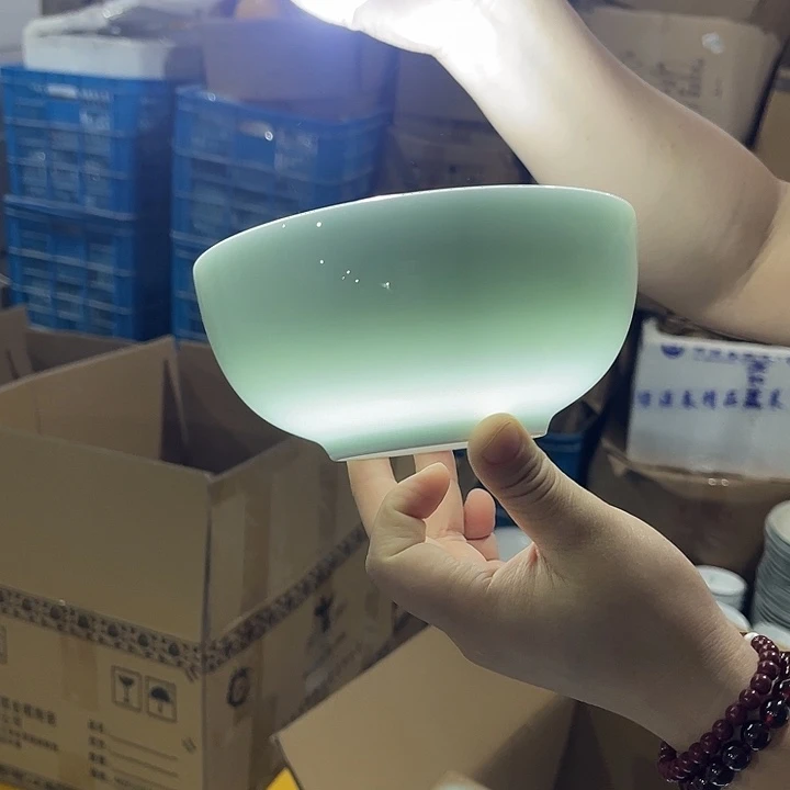 瓷片清黛六英寸罗汉面碗四个包邮