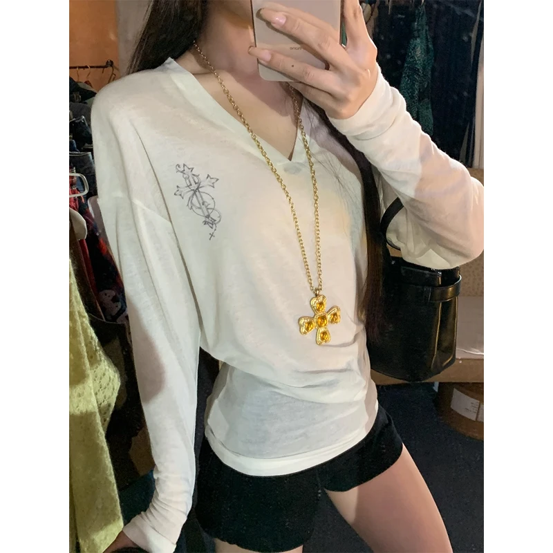 【晨岛之旅】T恤 修身时尚百搭通勤显瘦纯色T恤251H0077#