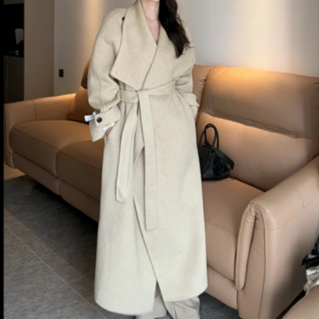 【猫本家】长款咩咩毛呢大衣