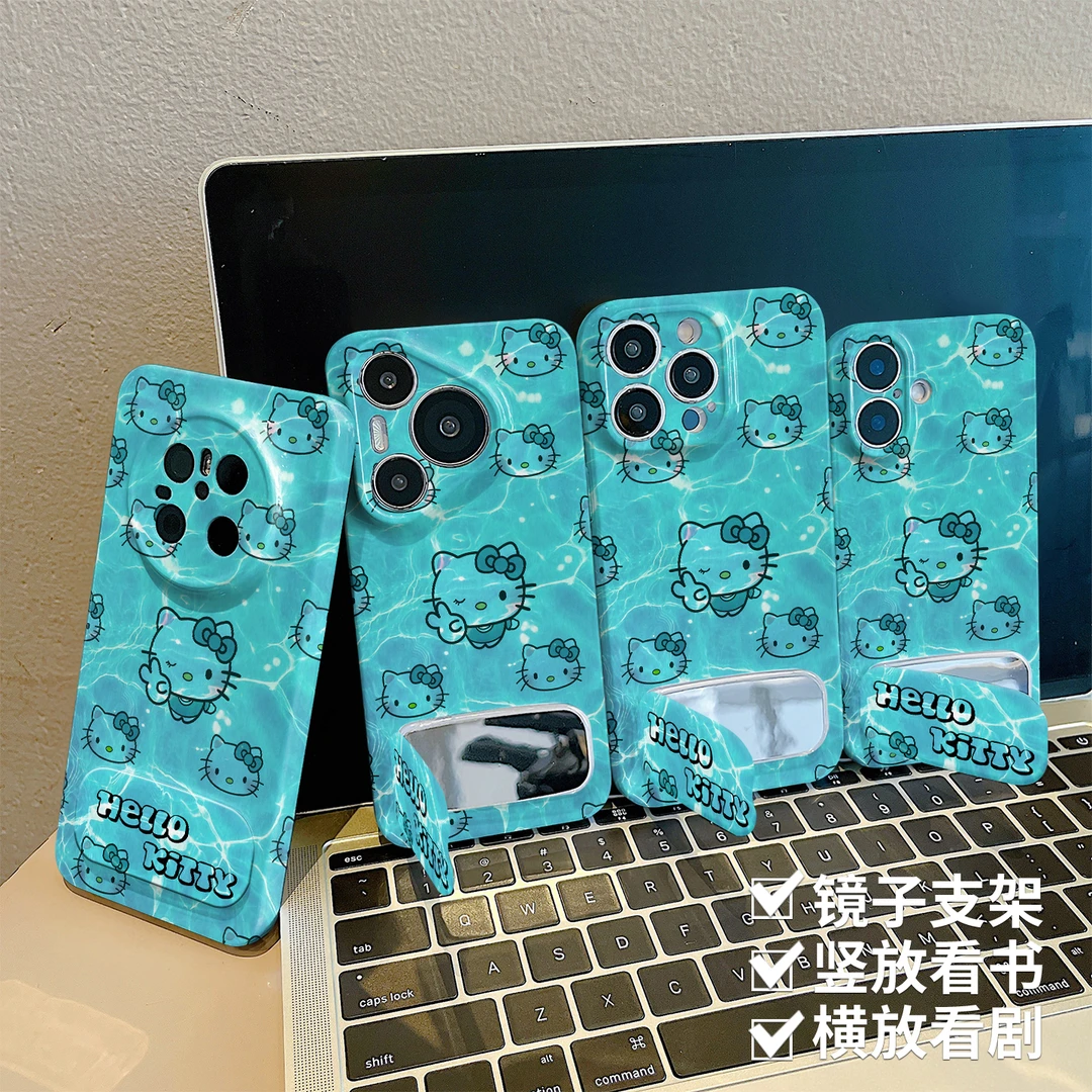 凯蒂猫蓝适用苹果菲林手机壳华为vivo小米oppo荣耀全包防摔保护套
