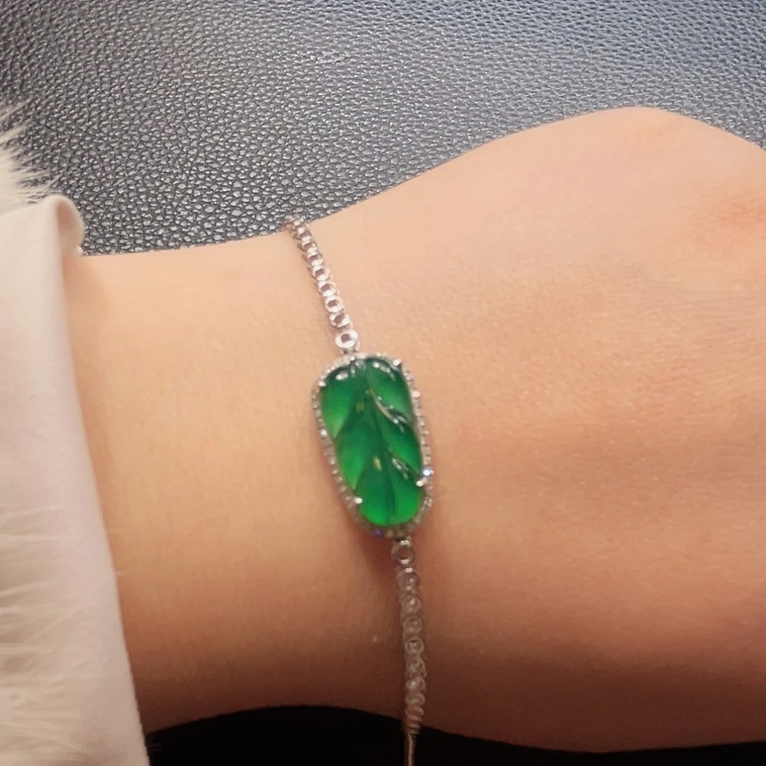 翡翠手链18K金镶嵌手链