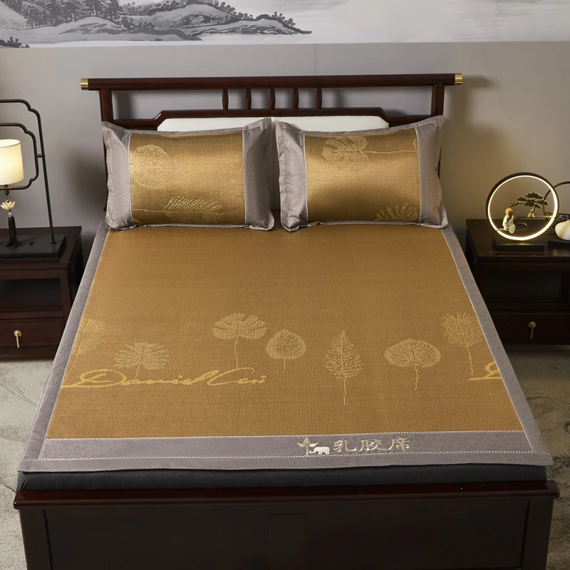 2025新款冰藤乳胶空调席床席款夏季冰丝凉席三件套单件双人软席子