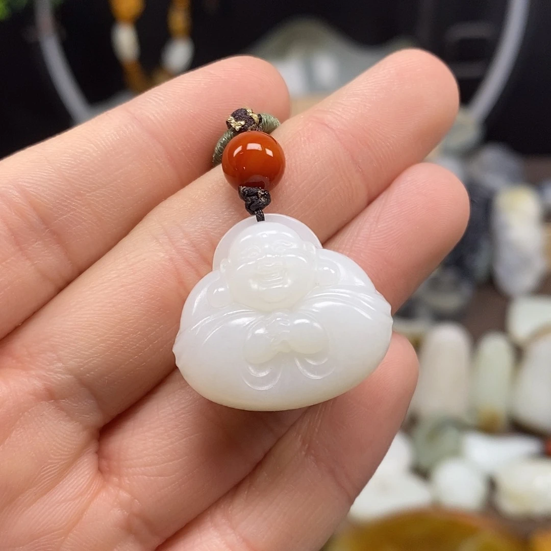 和田玉颈饰未镶嵌冰***雪50