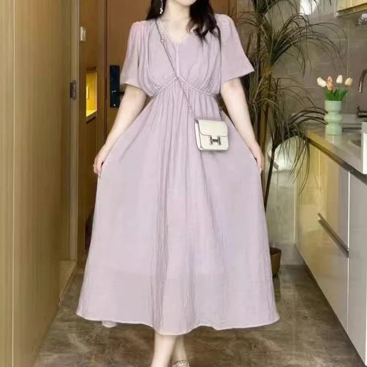 6052-2025年夏季新款时尚气质法式显瘦百搭连衣裙