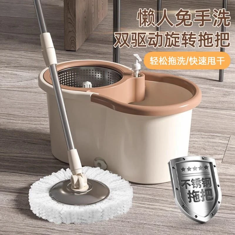 加厚双驱动免手洗拖把旋转拖把桶托布墩布桶拖布家用拖地桶拖布桶