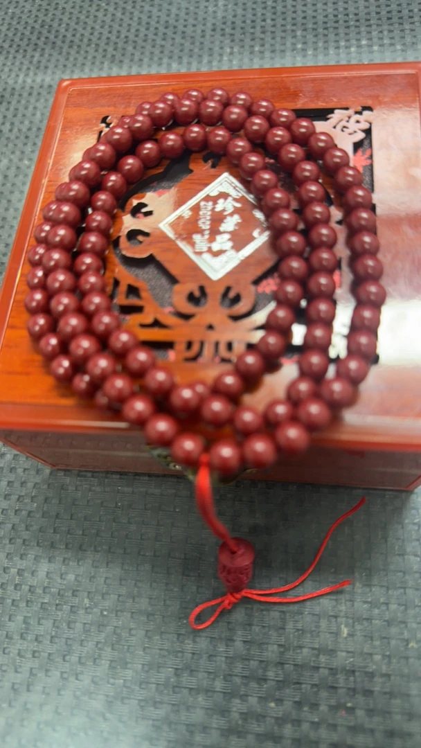 含辰砂工艺品高定珠宝朱砂108颗项链