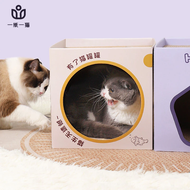原创高质量猫抓板猫窝一体四季通用瓦楞猫抓板耐磨不掉屑猫窝纸箱