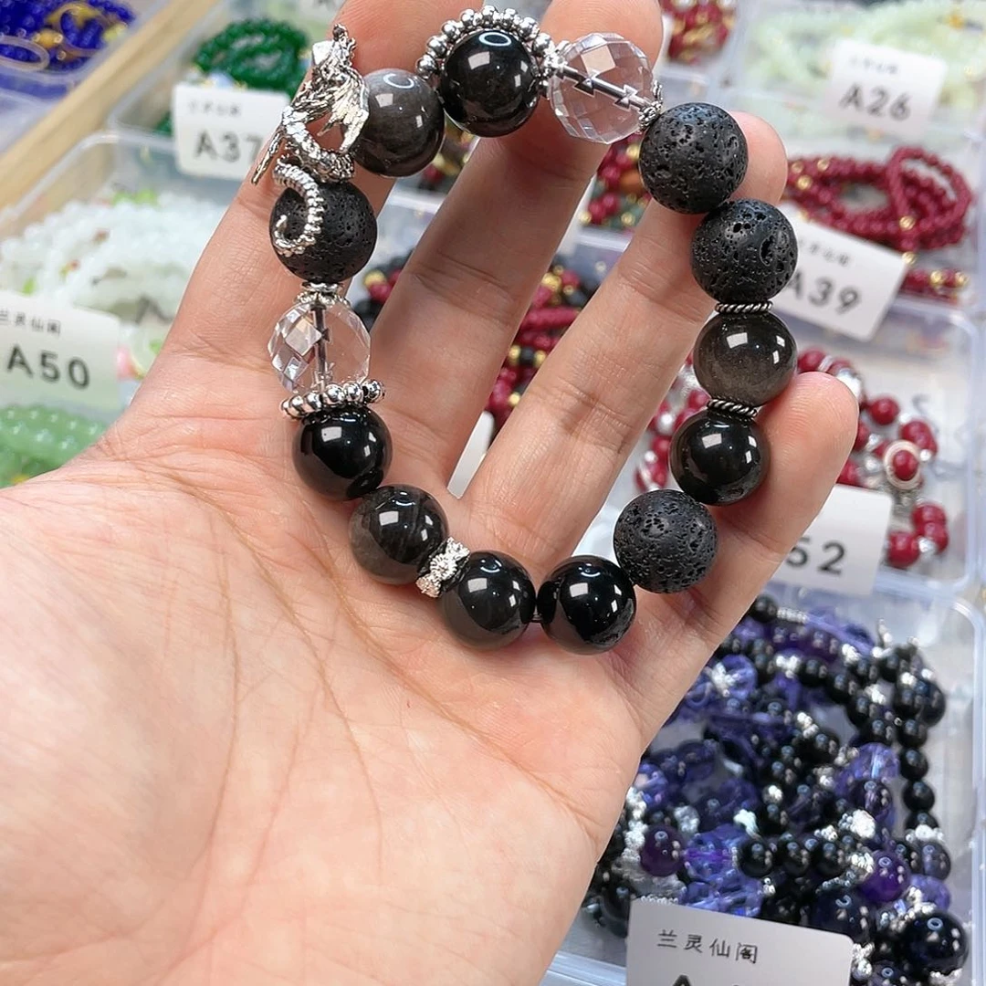 檀香木手串银S925镀金镶嵌