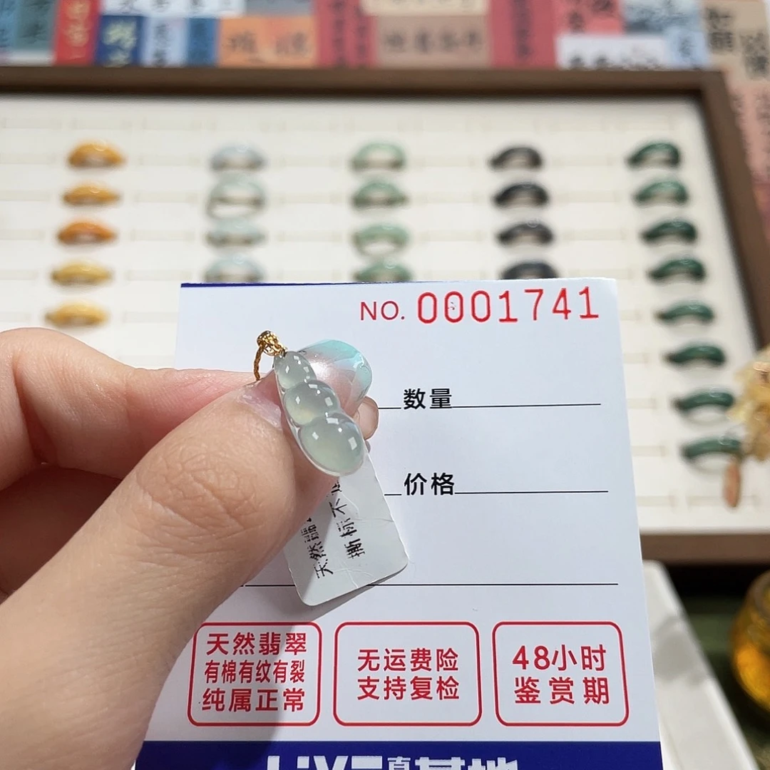 翡翠未镶嵌颈饰福豆