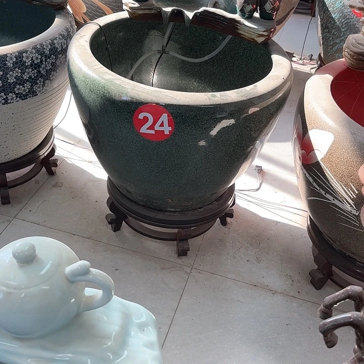 瓷片景德镇陶瓷63*42绿满釉