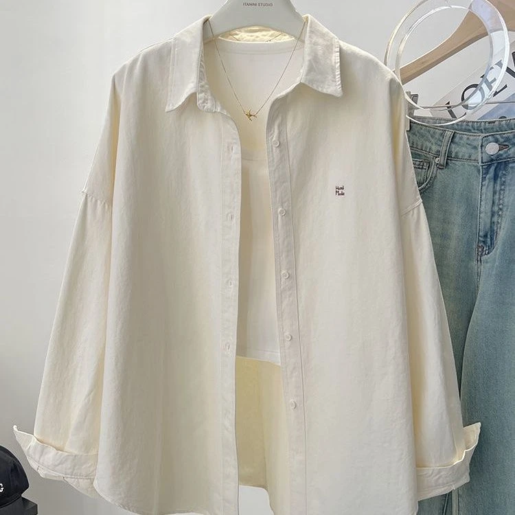 【5.2万人收藏】2025秋季新款衬衫女韩版宽松慵懒风遮肉显瘦长袖字