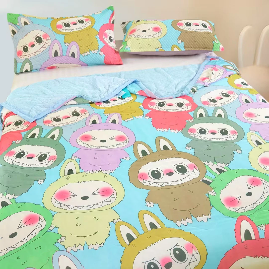 A类数码印花卡通冰豆豆凉感丝夏凉被高级感卡通空调被可机洗