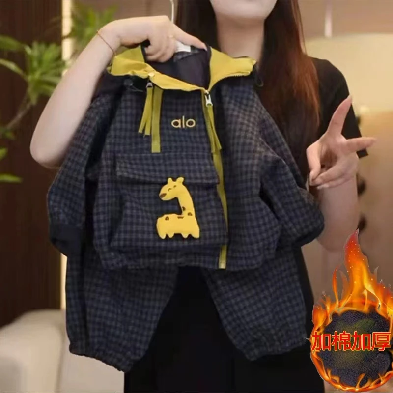 儿童2025冬季新款套装洋气时尚时髦加绒加厚休闲连帽格子两件套潮