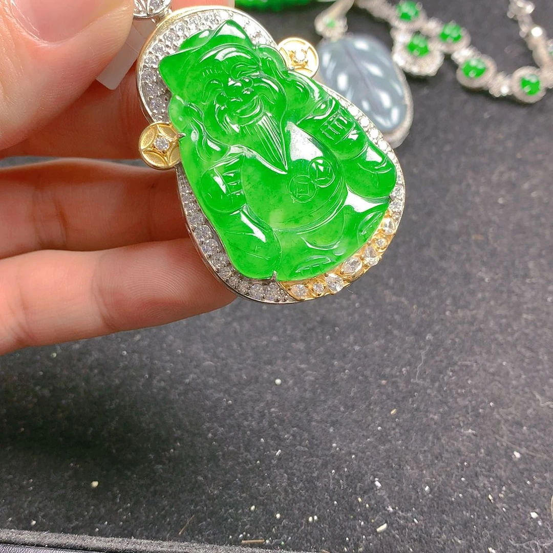 颈饰银S925镶嵌翡翠翡翠