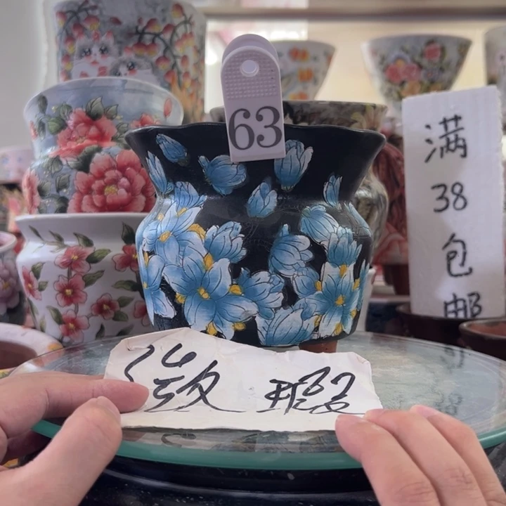 景德镇手绘花盆满38包邮偏远地区除外