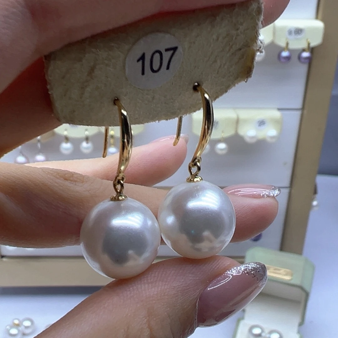 银S925镶嵌淡水珍珠耳饰