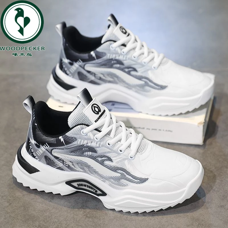 【正品】啄木鸟秋季夏季男士透气防臭运动网面老爹潮鞋透气男款鞋