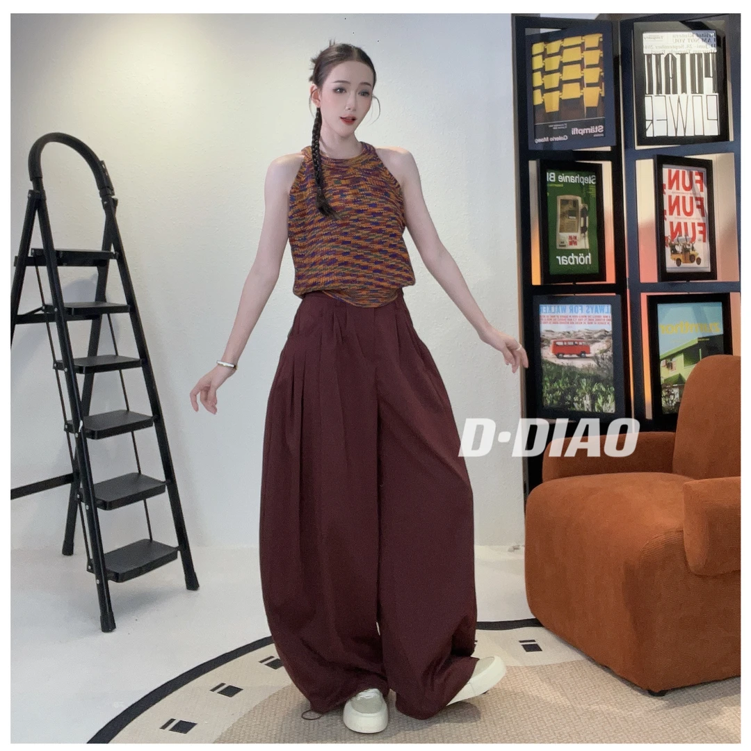 【小奈】显瘦无袖挂脖背心+抽绳显瘦灯笼裤xn10029